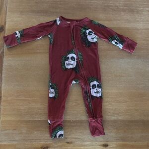 Bunny knots velveteen Beetlejuice convertible romper/footies
